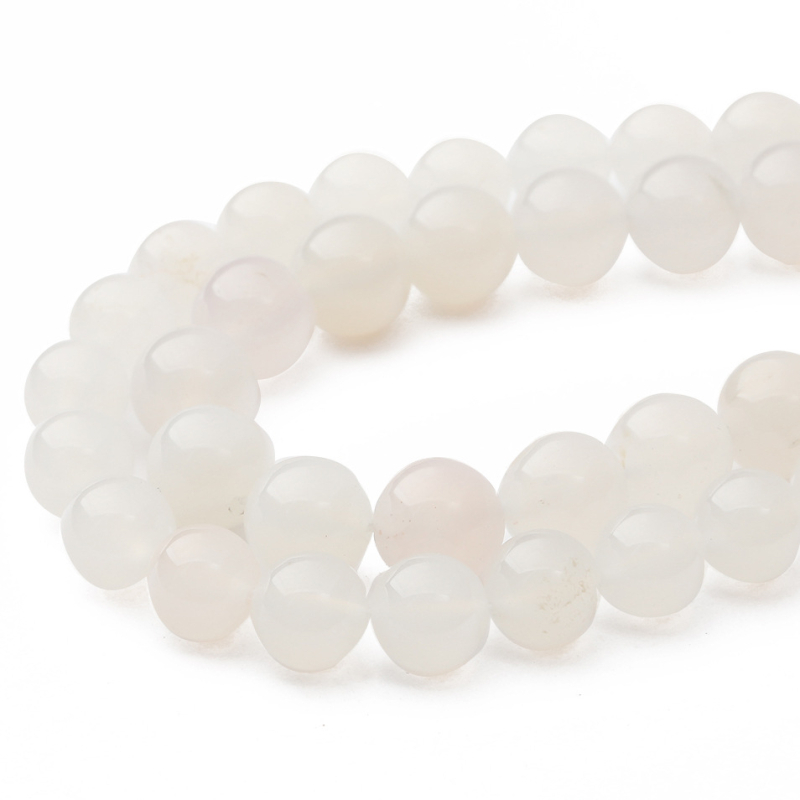 Mărgele libere din agat alb natural pentru bijuterii DIY – mărgele, netratate, stil simplu
