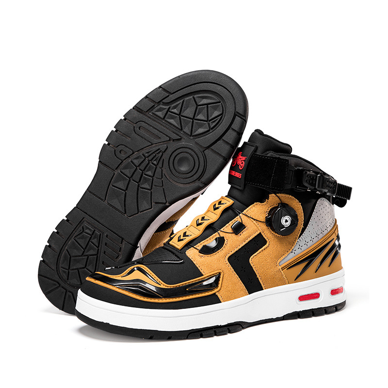 Мотоциклетни обувки за каране, кожени, универсални за всички сезони, с обвивка на глезена