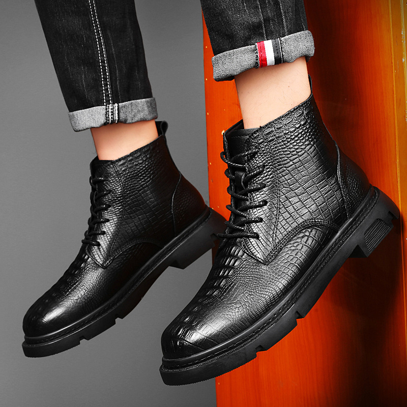 Martin bateliai vyrams su gumine padas, apvali nosis, anti-slip, laisvalaikio stilius