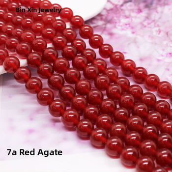 Laza gyöngyök - Természetes achát, csiszolás és polírozás, Yiwu eredetű, divatos stílus, kerek gyöngyök (2024 tavasza)