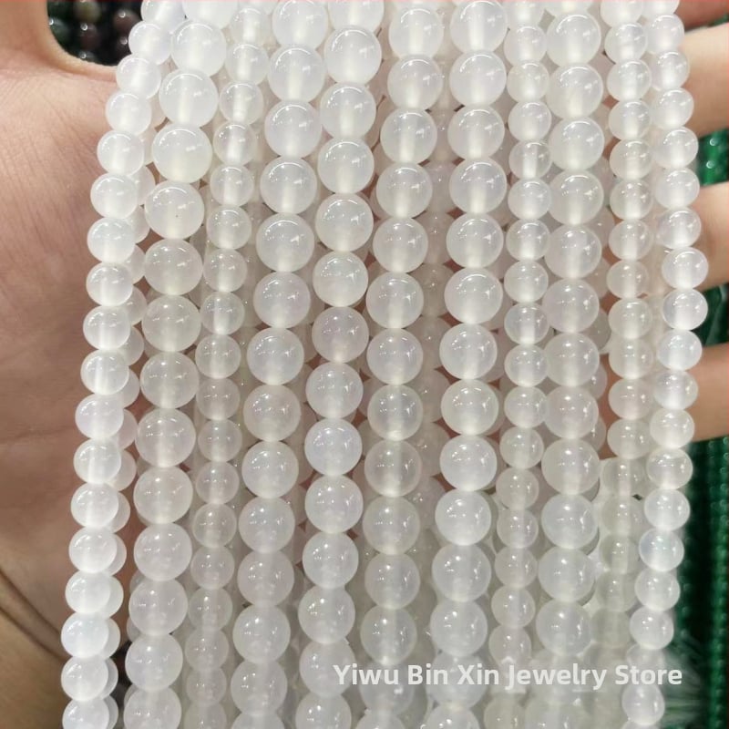 Laza gyöngyök - Természetes achát, csiszolás és polírozás, Yiwu eredetű, divatos stílus, kerek gyöngyök (2024 tavasza)