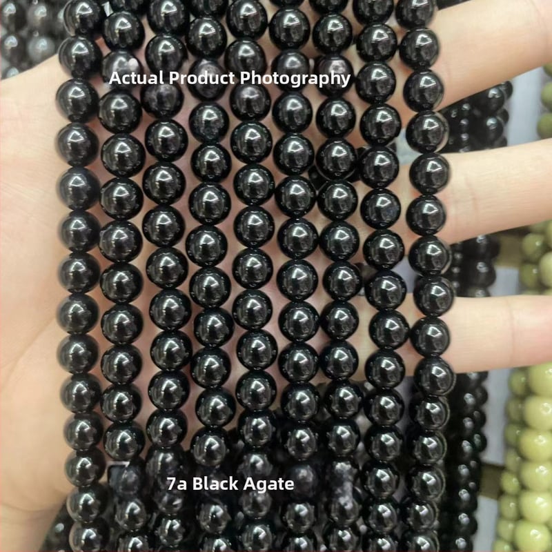 Laza gyöngyök - Természetes achát, csiszolás és polírozás, Yiwu eredetű, divatos stílus, kerek gyöngyök (2024 tavasza)