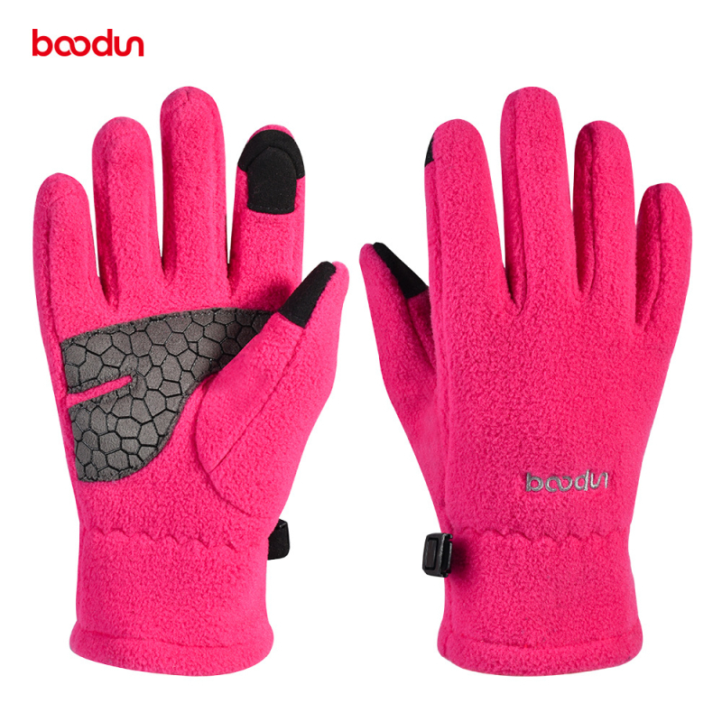 Dječje biciklističke rukavice od polar fleecea, tople i otporne na vjetar, kompatibilne s dodirnim zaslonom, brenda Boodun