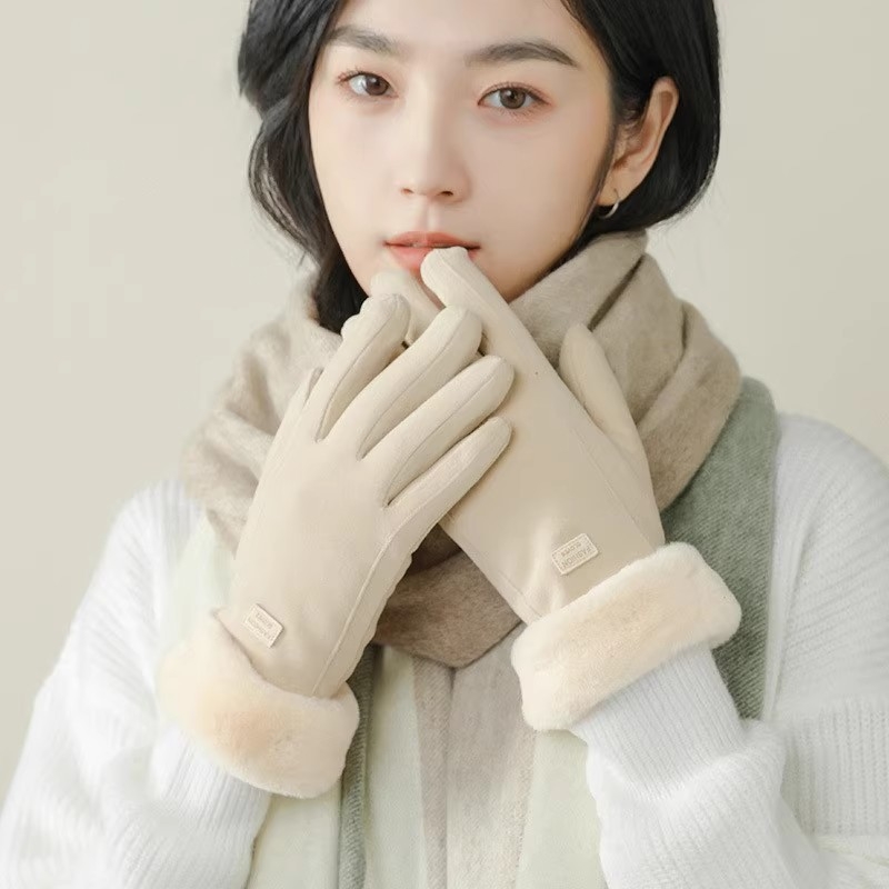 Ženske zimske rukavice s fleec podstavom za biciklizam i vožnju, protuklizne, korejskog stila, duge