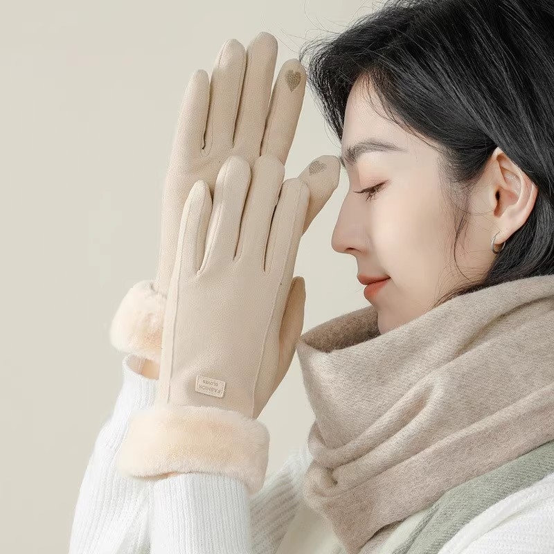 Ženske zimske rukavice s fleec podstavom za biciklizam i vožnju, protuklizne, korejskog stila, duge