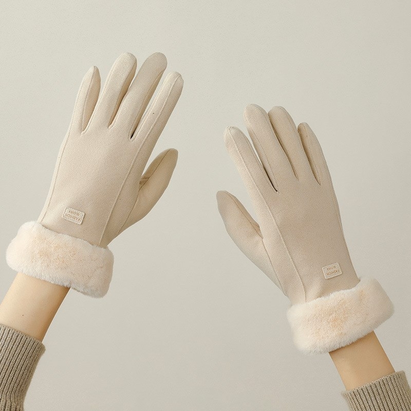 Ženske zimske rukavice s fleec podstavom za biciklizam i vožnju, protuklizne, korejskog stila, duge