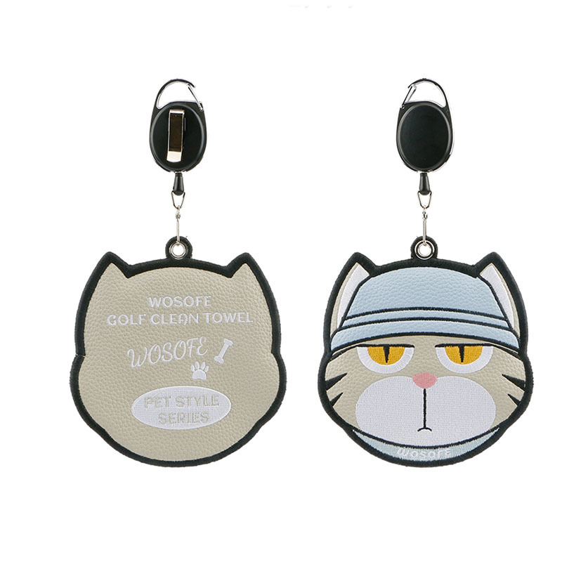 Wosofe хавлия за голф с PU покритие, 80% полиестер + 20% брокард, отпечатано лого, персонализируема, лицензирана частна марка