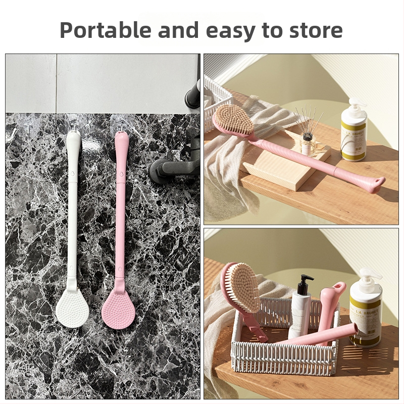 Pikkade käepidemetega vannitoa- ja massaažiharja pehmete karvadega | ABS/PA, The Story of Mud, Jiangsu