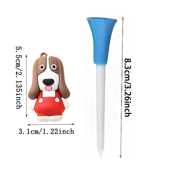 Голф ти със защита за шипове, мил дизайн с кученце, PVC материал, шнур против загуба