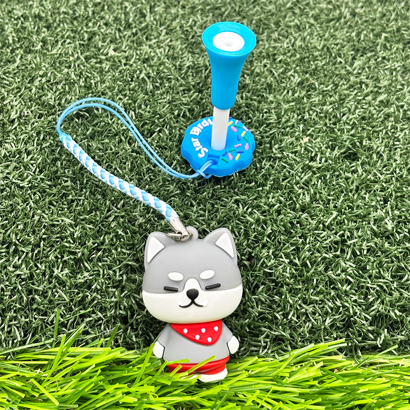 Голф ти със защита за шипове, мил дизайн с кученце, PVC материал, шнур против загуба