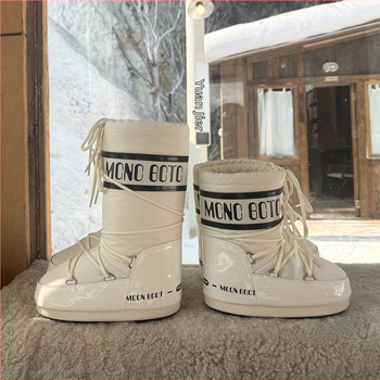 Женски зимни ботуши за сняг с подплата от флис и пухкав горен слой, гумена подметка, запазват топлината