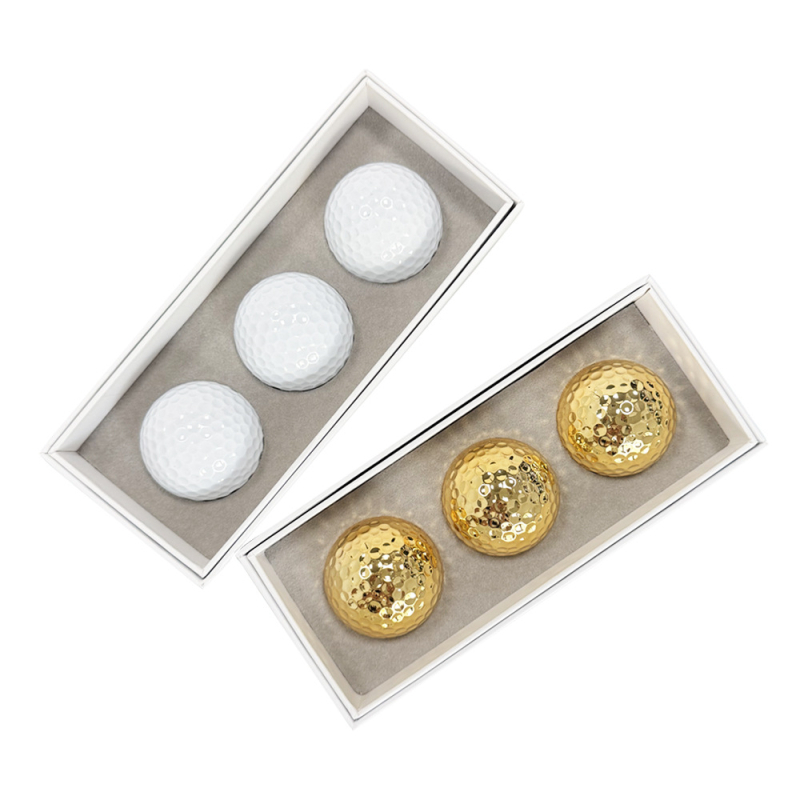 Комплект кутии за подарък за голф, 3 броя, кутия с двучастен капак и двойнослойна кутия за топки, печатано лого