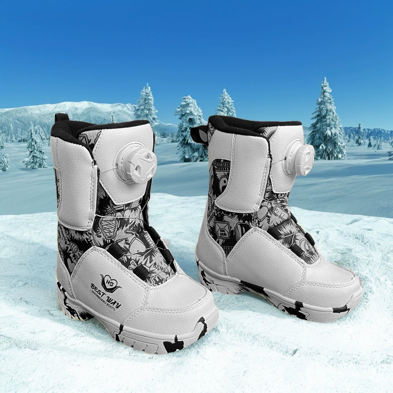 Παιδικά snowboard παπούτσια - PU πάνω μέρος με αδιάβροο ύφασμα, εξωτερική σόλα από καουτσούκ, EVA μεσαία σόλα, απορροφητικός πάτος