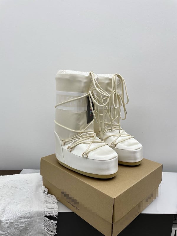 Зимни дамски Moon Boots, водоустойчиви и противохлъзгащи, подплатени с пух и овча кожа, велурена горна част, дебела подметка, високи ботуши