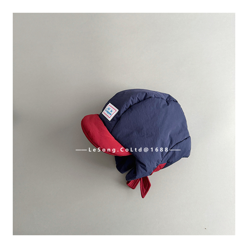 Παιδικό καπέλο Λέι Φενγκ για τον χειμώνα — στυλ ντόμ, προστασία αυτιών, βαμβακερό μείγμα, tie-dye εκτύπωση, ζεστό και αντιανεμικό