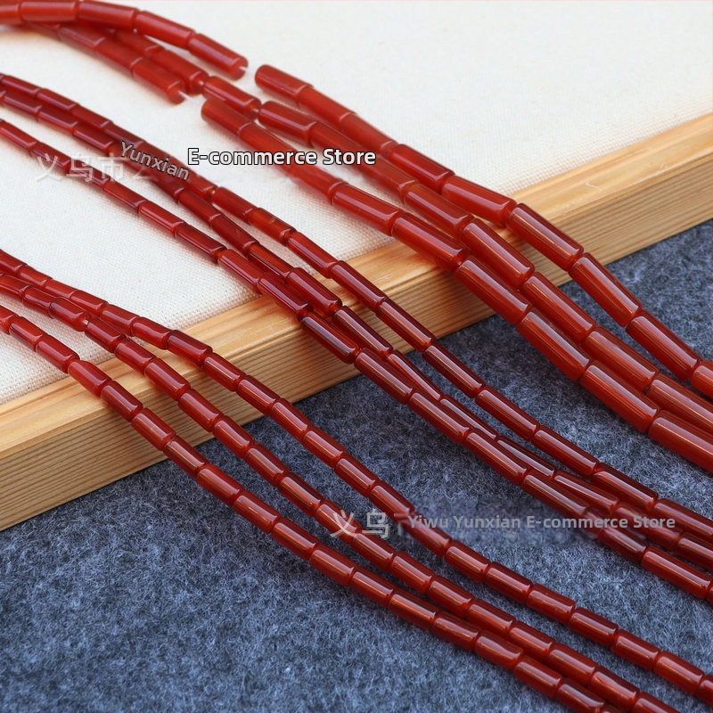 Laisvi karoliukai – natūralus akmuo, poliruota, apvalūs vamzdiniai karoliukai, pavasaris 2025