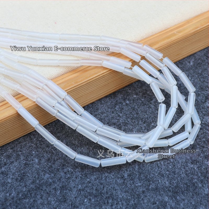 Szabad gyöngyök – természetes kő, polírozott, kerek cső alakú gyöngyök, Tavasz 2025