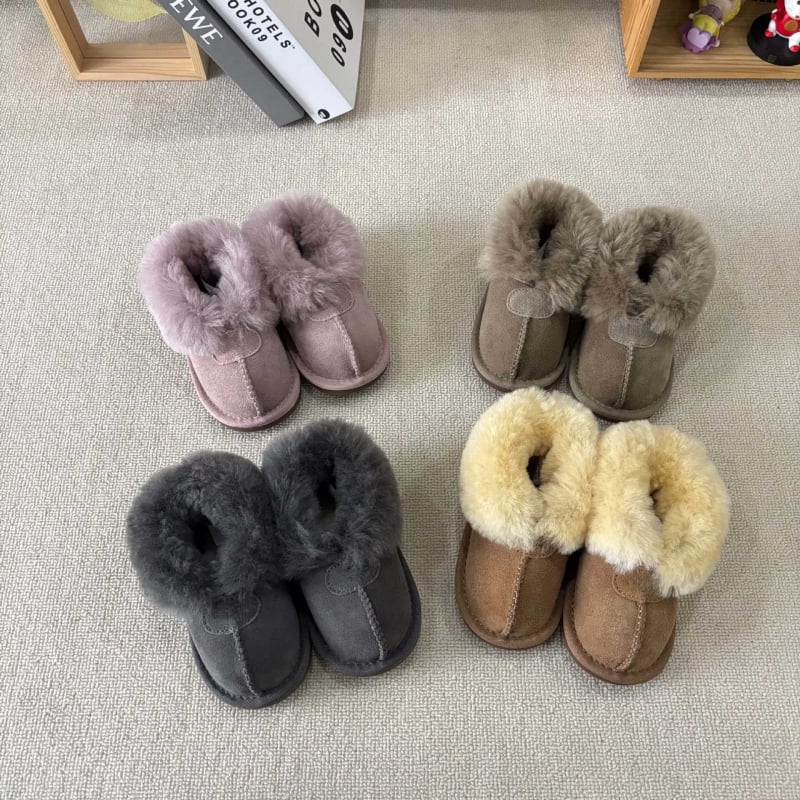 Унисекс детски къси зимни ботуши за сняг, леки, пухено горно, гумена подметка, дишащи, дебелени, за възраст 1–6 години