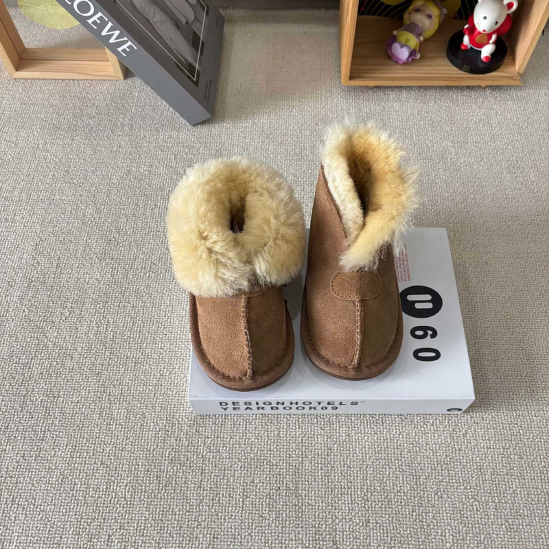 Унисекс детски къси зимни ботуши за сняг, леки, пухено горно, гумена подметка, дишащи, дебелени, за възраст 1–6 години