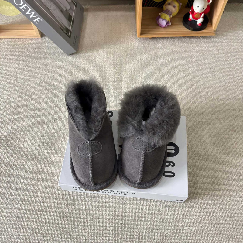 Унисекс детски къси зимни ботуши за сняг, леки, пухено горно, гумена подметка, дишащи, дебелени, за възраст 1–6 години