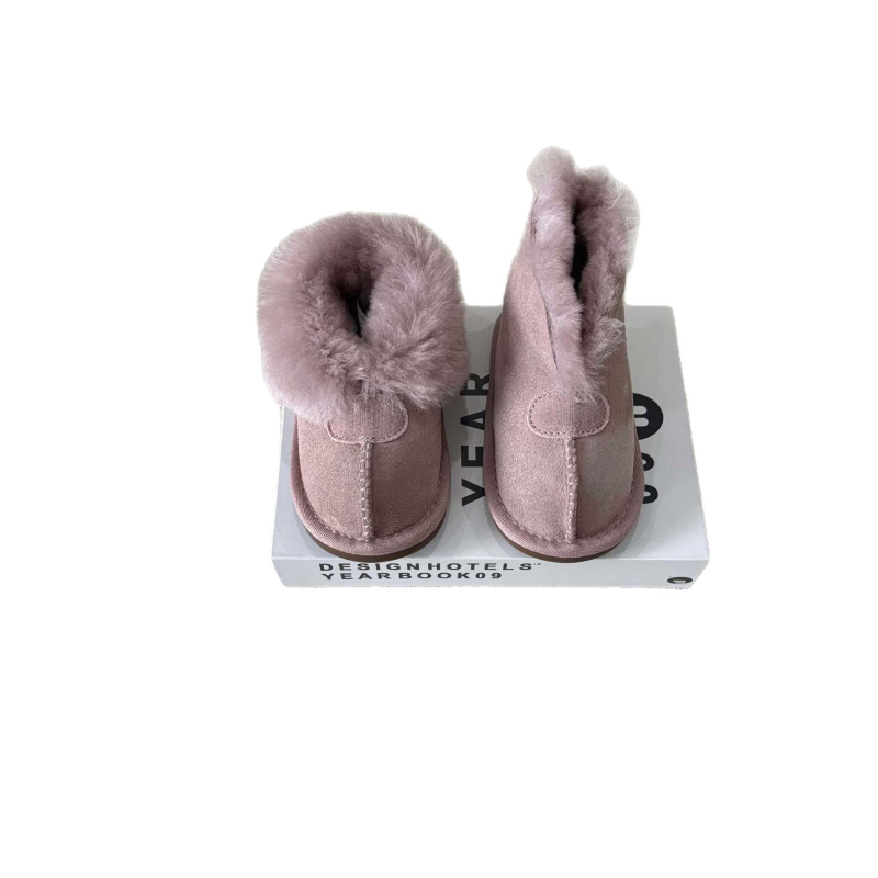 Унисекс детски къси зимни ботуши за сняг, леки, пухено горно, гумена подметка, дишащи, дебелени, за възраст 1–6 години