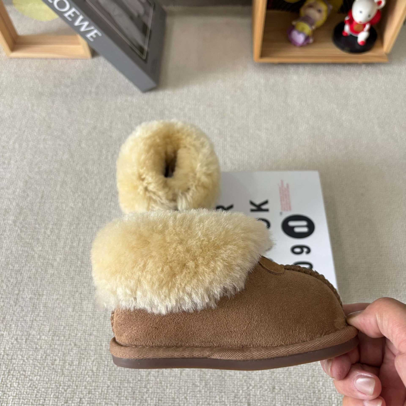 Унисекс детски къси зимни ботуши за сняг, леки, пухено горно, гумена подметка, дишащи, дебелени, за възраст 1–6 години