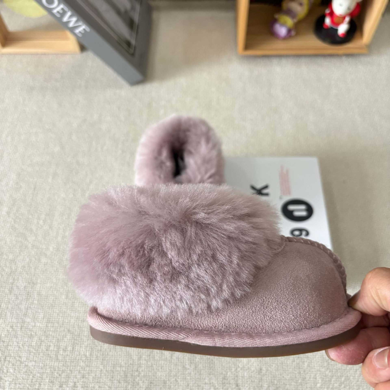 Унисекс детски къси зимни ботуши за сняг, леки, пухено горно, гумена подметка, дишащи, дебелени, за възраст 1–6 години