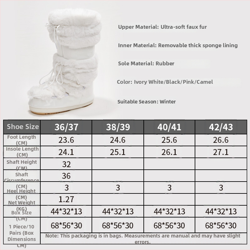Sieviešu sniega zābaki ar biezu zoli, pūkaina augšdaļa, noņemama silta oderde, augsts potītes augstums, pretslīdējoša gumijas zole