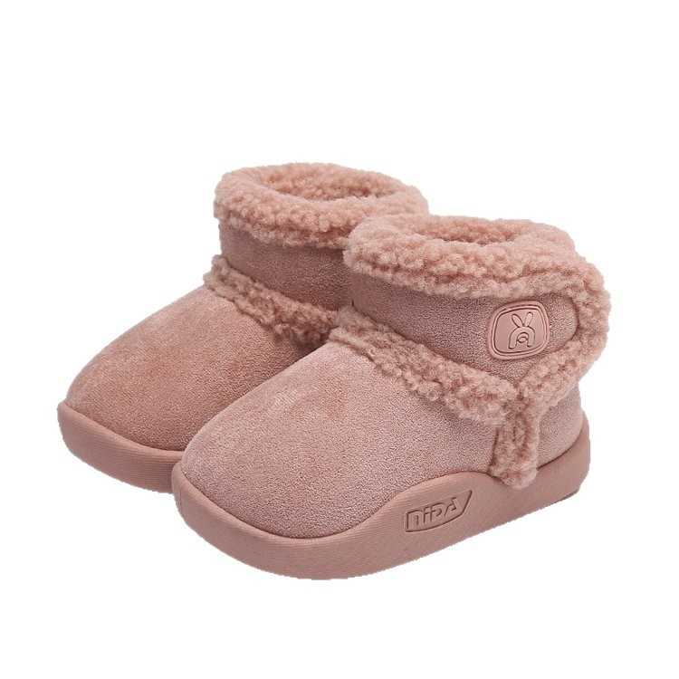 Боти до глезена за момичета с овча кожа в горната част, неформален стил, за деца 1–12 години