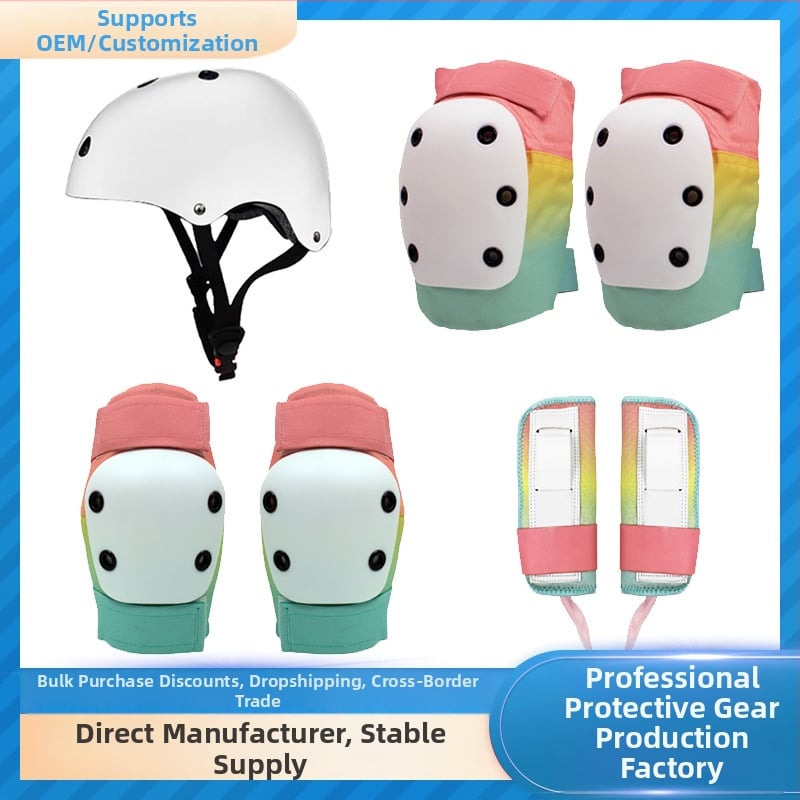 Fangbo šestodijelni set zaštite za skateboard – zaštita dlanova, lakta i koljena, od poliesterskih vlakana, za djecu, za rolanje