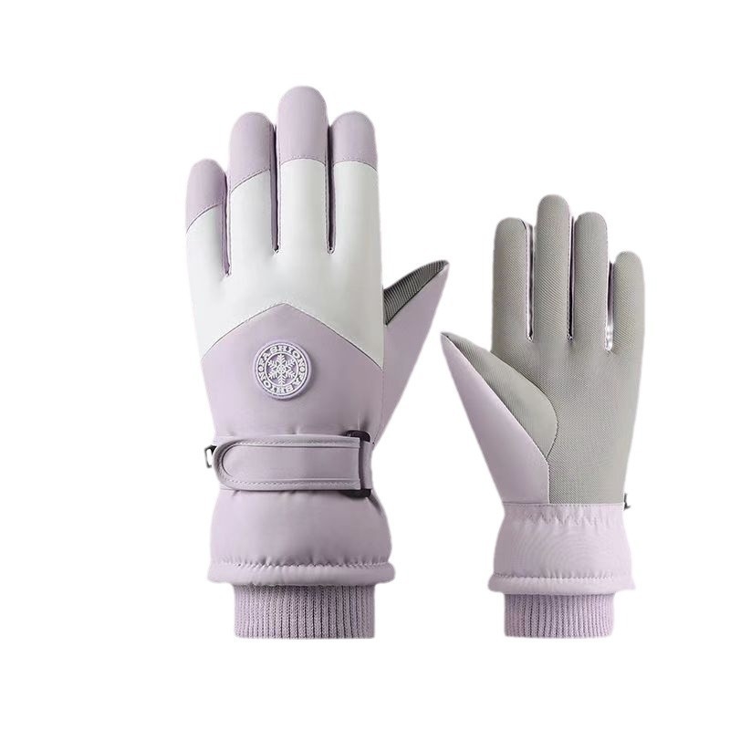 Unisex γάντια για ποδηλασία και σκι με επένδυση φλίς, μακριά και χοντρά, αδιάβροχα και συμβατά με οθόνη αφής