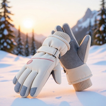 Унисекс ски ръкавици - ветроустойчиви, водоустойчиви, антихлъзгащи, сензорен екран и поларена подплата за колоездене на открито през зимата