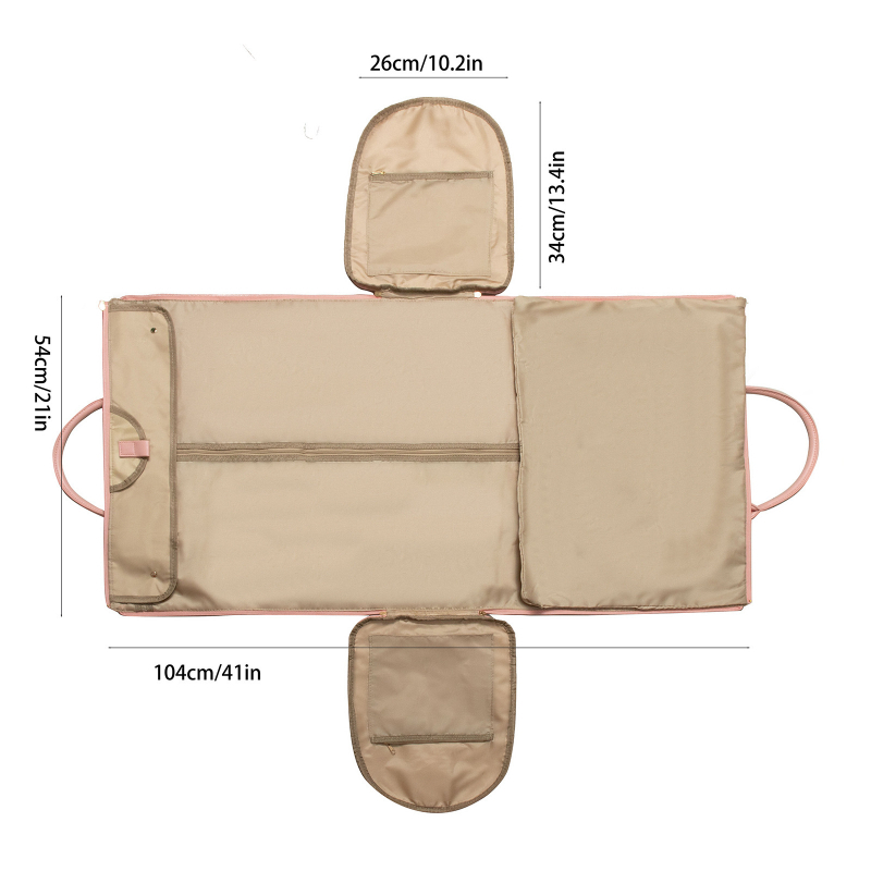 Átalakítható utazótáska masni dizájnnal, PU bőr, 36–55 L, vízálló, száraz/ nedves elkülönítés