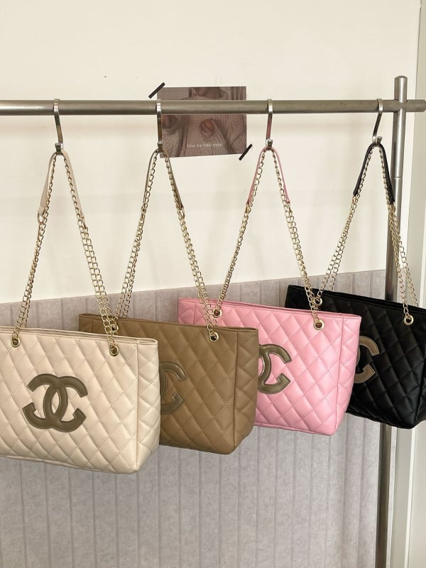 PU Τσάντα Tote από PU με διακοσμητικό διαμάντι σε quilting σχέδιο, κλείσιμο με φερμουάρ, μαλακή υφή, εσωτερική θήκη για κινητό, με εσωτερικό διαχωριστικό