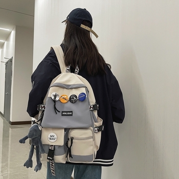 Унисекс найлонов рюкзак, 20–35 л вместимост, водоустойчив, уличен стил, за свободно време, презрамки с въздушна възглавница