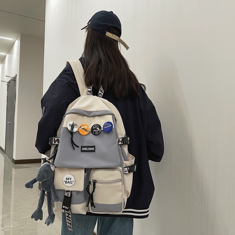 Унисекс найлонов рюкзак, 20–35 л вместимост, водоустойчив, уличен стил, за свободно време, презрамки с въздушна възглавница