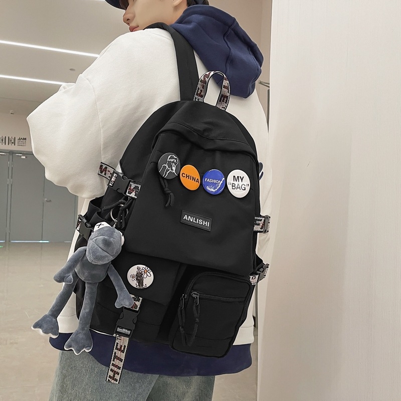 Унисекс найлонов рюкзак, 20–35 л вместимост, водоустойчив, уличен стил, за свободно време, презрамки с въздушна възглавница