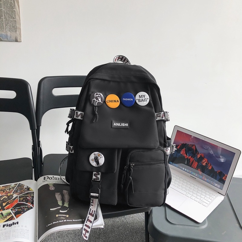 Унисекс найлонов рюкзак, 20–35 л вместимост, водоустойчив, уличен стил, за свободно време, презрамки с въздушна възглавница