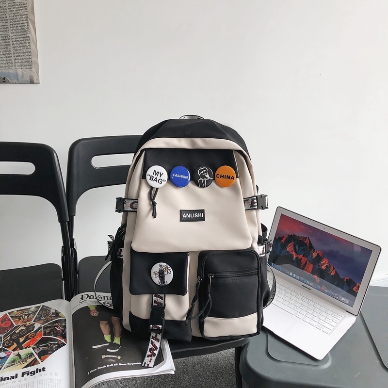 Унисекс найлонов рюкзак, 20–35 л вместимост, водоустойчив, уличен стил, за свободно време, презрамки с въздушна възглавница