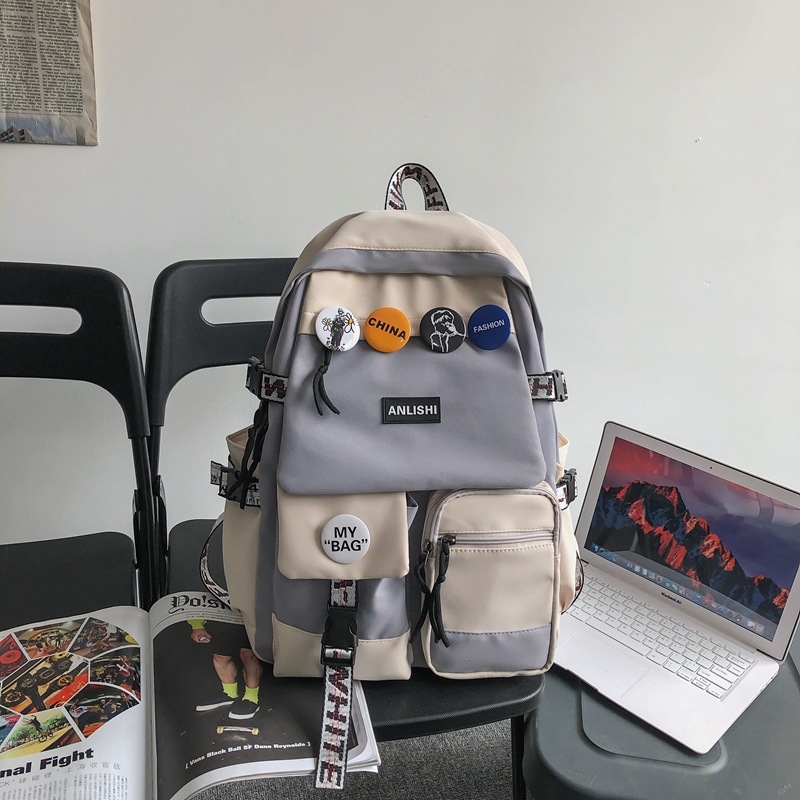 Унисекс найлонов рюкзак, 20–35 л вместимост, водоустойчив, уличен стил, за свободно време, презрамки с въздушна възглавница