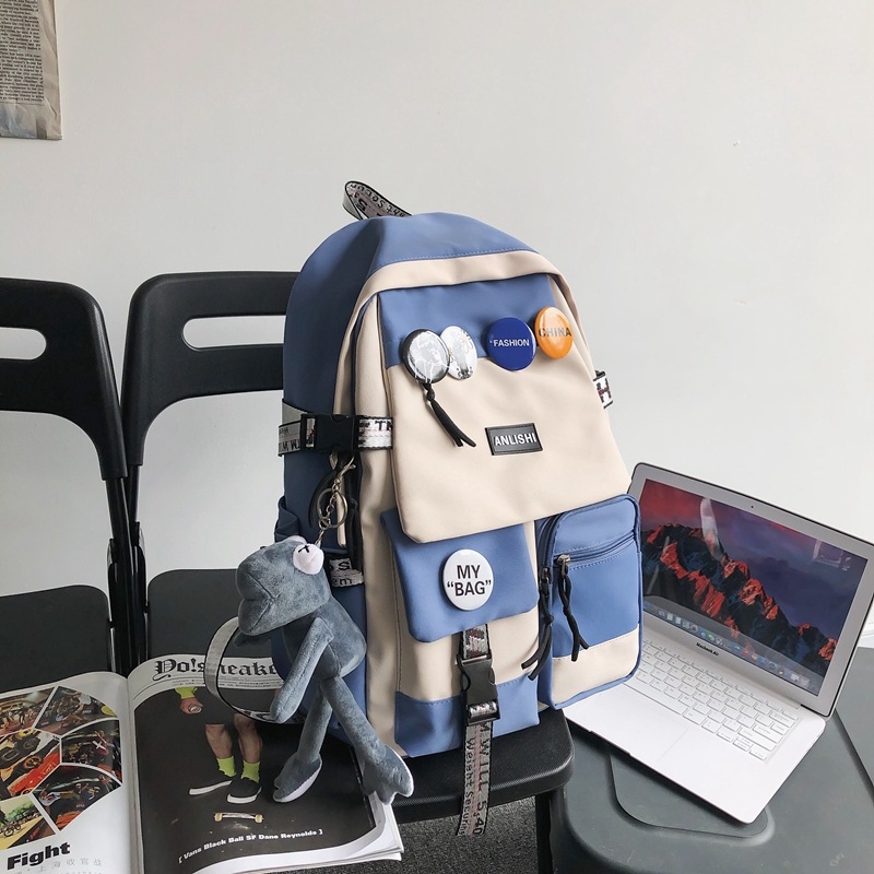 Унисекс найлонов рюкзак, 20–35 л вместимост, водоустойчив, уличен стил, за свободно време, презрамки с въздушна възглавница