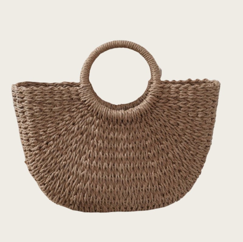 Τσάντα crossbody από ψάθα, στυλ δρόμου, χειροποίητη, κλείσιμο με κορδόνι, εσωτερική θήκη για κινητό