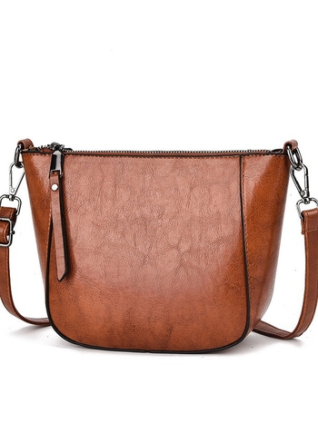 Γυναικεία τσάντα τύπου σέλα, crossbody, PU δέρμα, σχήμα κοχύλι, φερμουάρ, εσωτερική θήκη τηλεφώνου