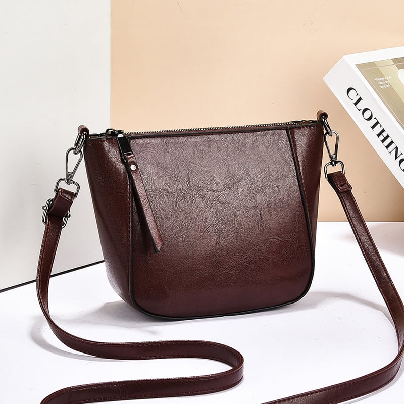 Γυναικεία τσάντα τύπου σέλα, crossbody, PU δέρμα, σχήμα κοχύλι, φερμουάρ, εσωτερική θήκη τηλεφώνου
