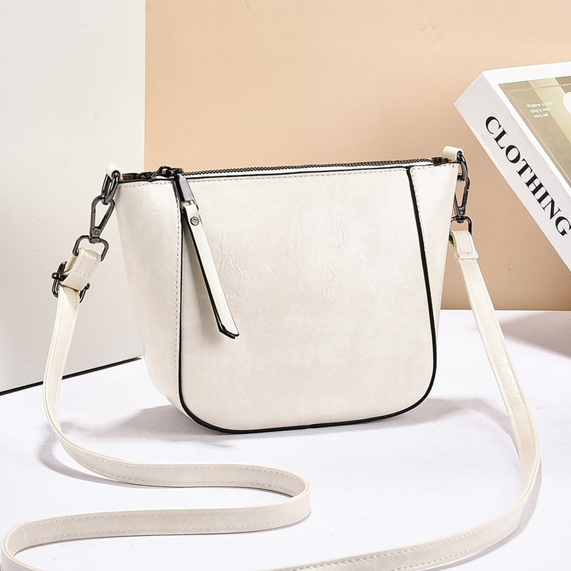 Γυναικεία τσάντα τύπου σέλα, crossbody, PU δέρμα, σχήμα κοχύλι, φερμουάρ, εσωτερική θήκη τηλεφώνου