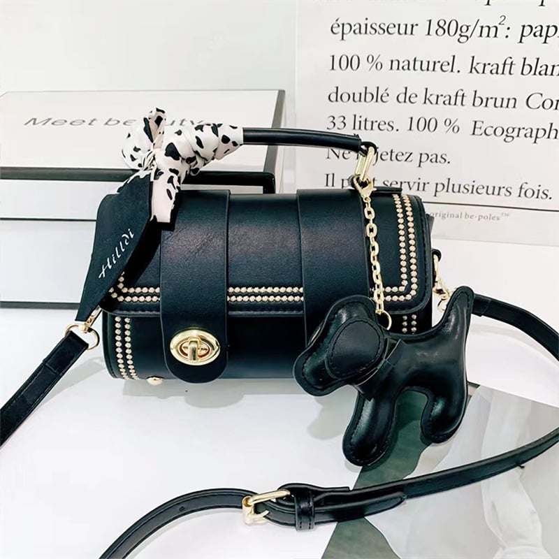 Χειροποίητη τσάντα Boston - PU υλικό, σχήμα μαξιλαριού, κλείσιμο με latch, μαλακή υφή