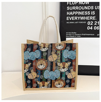 Yunduoer λινή τριδιάστατη τσάντα tote με μαγνητικό κλείσιμο, θήκη με φερμουάρ και επένδυση πολυεστέρα για καθημερινή εργασία και μετακινήσεις