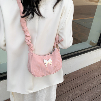 Τσαντάκι υπό μασχάλη σε street style, PU υλικό, οριζόντιο τετράγωνο σχήμα, φερμουάρ, θήκη για κινητό, επένδυση από πολυεστέρα, μία ιμάντας, Άνοιξη 2025