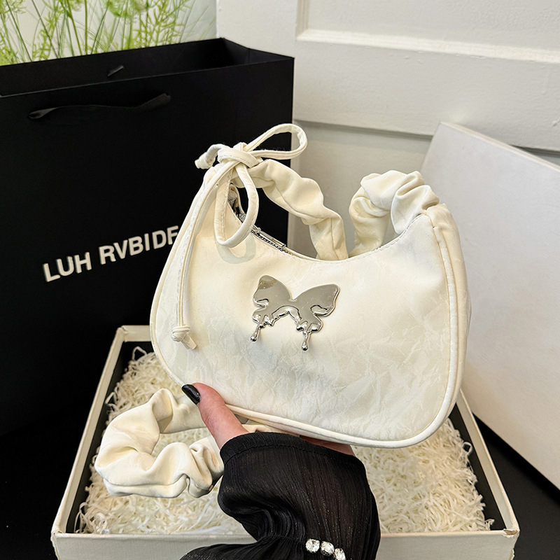 Τσαντάκι υπό μασχάλη σε street style, PU υλικό, οριζόντιο τετράγωνο σχήμα, φερμουάρ, θήκη για κινητό, επένδυση από πολυεστέρα, μία ιμάντας, Άνοιξη 2025