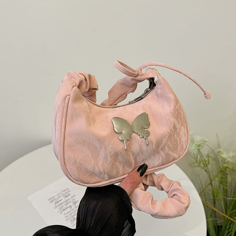 Τσαντάκι υπό μασχάλη σε street style, PU υλικό, οριζόντιο τετράγωνο σχήμα, φερμουάρ, θήκη για κινητό, επένδυση από πολυεστέρα, μία ιμάντας, Άνοιξη 2025